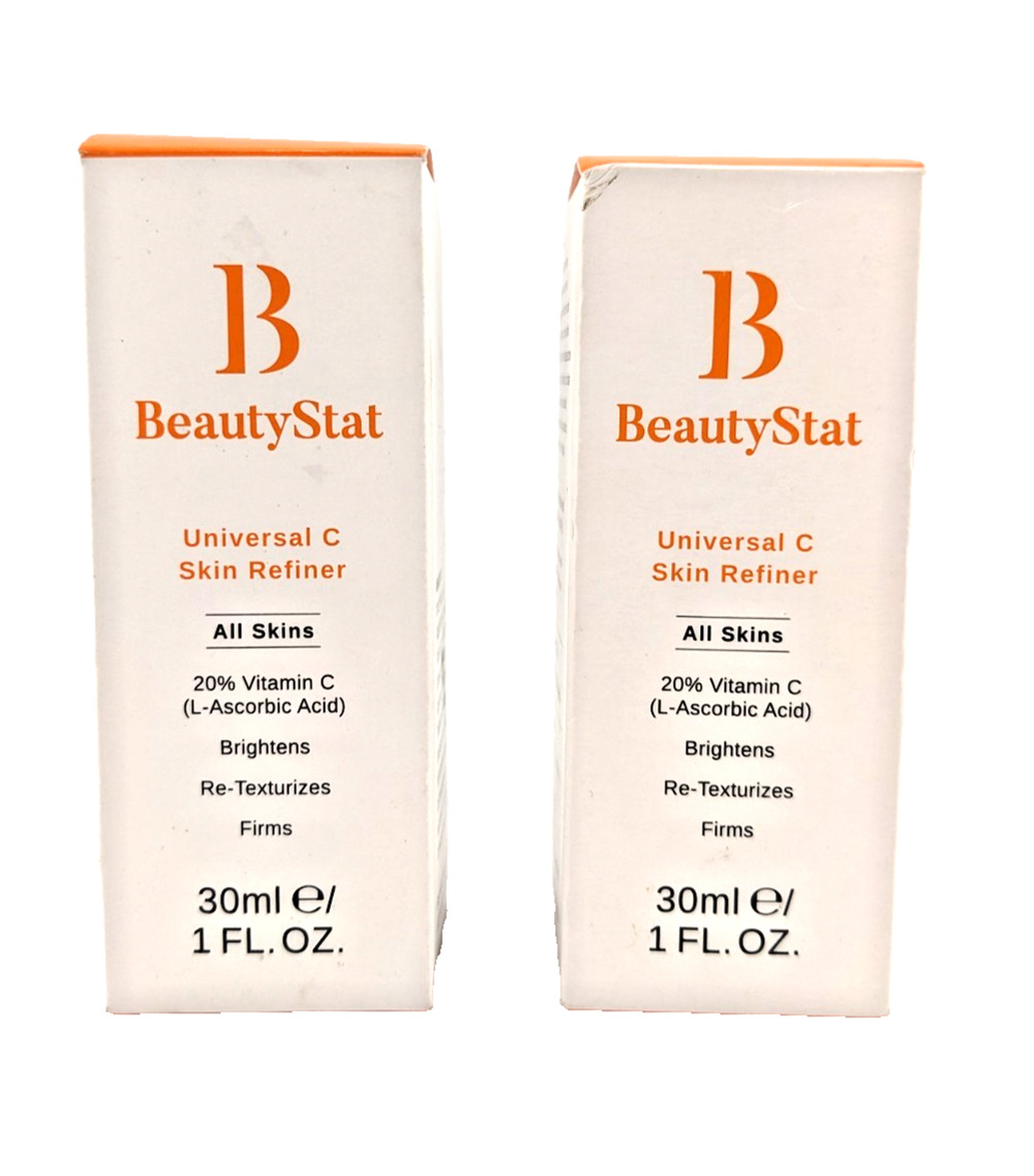2x Beauty Stat Universal C Skin Refiner 20% Vitamin C Serum 1oz/30 mL Full Size